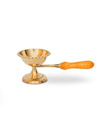 Brass Dhoopdani – Incense Burner with Wooden Handle
