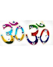 Kundan Multicolour Om Stickers