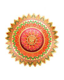 Paper Rangoli Circular Sticker Charan Paduka on Flower - Extra Large 