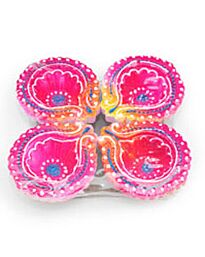 Decorative Diya Set – Pink Mandala Hand Painted (Pack of 4)