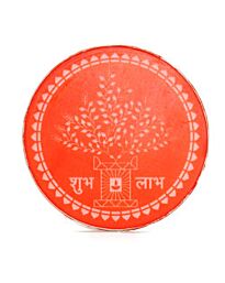 Rangoli / Kolam Net Stencil – Tulsi with Shubh Labh, 20cm