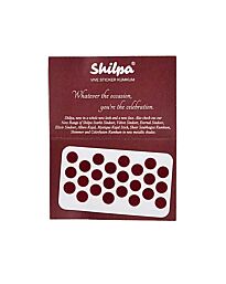 Shilpa Vive Sticker Kumkum- Round Bindi Stickers, Deep Red No 4
