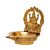 Brass Metal Diya with Goddess Lakshmi -small