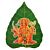 Paper Sticker Panchmukhi Hanuman on Peepal Leaf -small