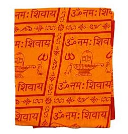 Shop Pooja Shawl -Saffron with Om Namah Shivay, 150cm online – with Ekirana for Just €10.99 /
