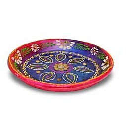 Shop Clay Puja Plate Blue- DC14 online – with Ekirana for Just €17.99 /
