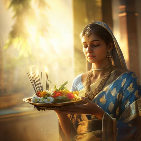 Usha Arghya – morning sunrise ritual during Chhath Puja Europe